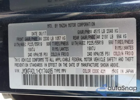 2017 Mazda Cx-5 Grand Touring из США, поврежденный, VIN JM3KFADL1H0174485